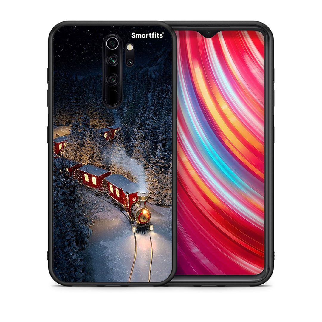 Θήκη Xiaomi Redmi Note 8 Pro Xmas Train από τη Smartfits με σχέδιο στο πίσω μέρος και μαύρο περίβλημα | Xiaomi Redmi Note 8 Pro Xmas Train case with colorful back and black bezels