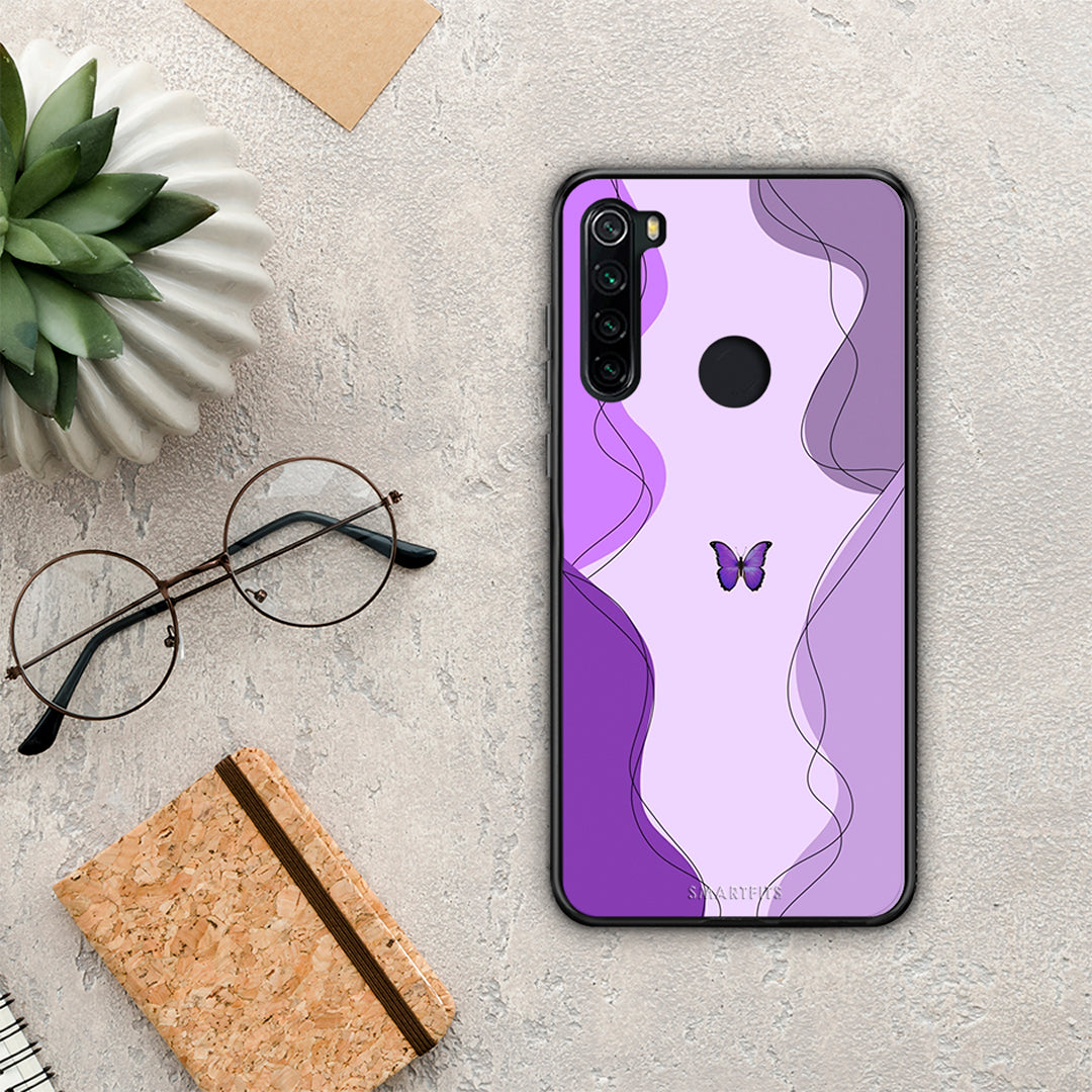 Purple Mariposa - Xiaomi Redmi Note 8 case