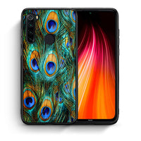 Thumbnail for Θήκη Xiaomi Redmi Note 8 Real Peacock Feathers από τη Smartfits με σχέδιο στο πίσω μέρος και μαύρο περίβλημα | Xiaomi Redmi Note 8 Real Peacock Feathers case with colorful back and black bezels