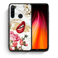 Thumbnail for Θήκη Xiaomi Redmi Note 8 Red Lips από τη Smartfits με σχέδιο στο πίσω μέρος και μαύρο περίβλημα | Xiaomi Redmi Note 8 Red Lips case with colorful back and black bezels