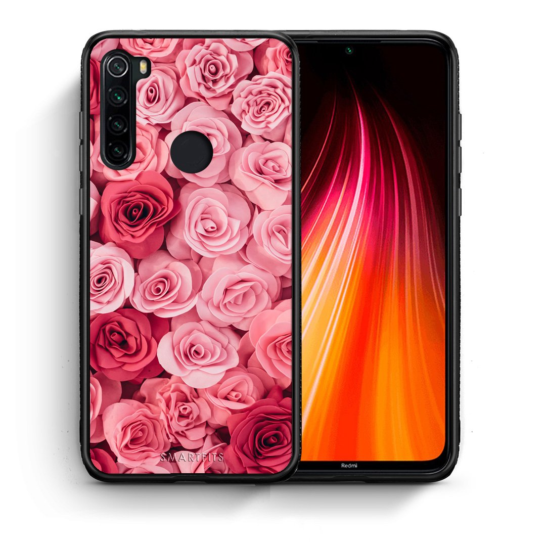 Θήκη Xiaomi Redmi Note 8 RoseGarden Valentine από τη Smartfits με σχέδιο στο πίσω μέρος και μαύρο περίβλημα | Xiaomi Redmi Note 8 RoseGarden Valentine case with colorful back and black bezels