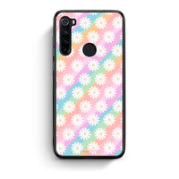 Thumbnail for Xiaomi Redmi Note 8 White Daisies θήκη από τη Smartfits με σχέδιο στο πίσω μέρος και μαύρο περίβλημα | Smartphone case with colorful back and black bezels by Smartfits