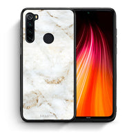 Thumbnail for Θήκη Xiaomi Redmi Note 8 White Gold Marble από τη Smartfits με σχέδιο στο πίσω μέρος και μαύρο περίβλημα | Xiaomi Redmi Note 8 White Gold Marble case with colorful back and black bezels