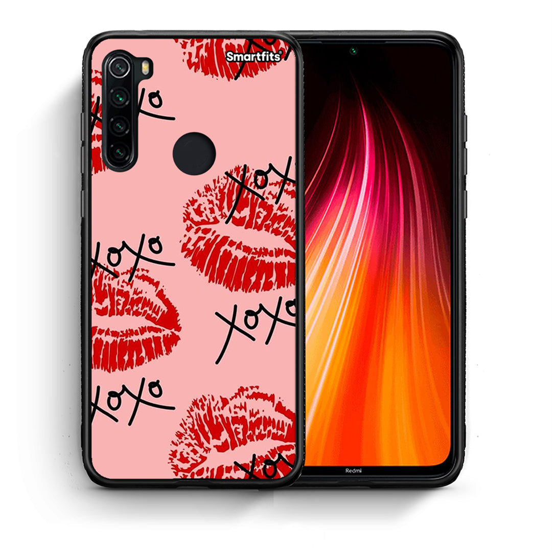 Θήκη Xiaomi Redmi Note 8 XOXO Lips από τη Smartfits με σχέδιο στο πίσω μέρος και μαύρο περίβλημα | Xiaomi Redmi Note 8 XOXO Lips case with colorful back and black bezels