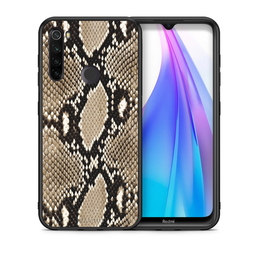 Θήκη Xiaomi Redmi Note 8T Fashion Snake Animal από τη Smartfits με σχέδιο στο πίσω μέρος και μαύρο περίβλημα | Xiaomi Redmi Note 8T Fashion Snake Animal case with colorful back and black bezels