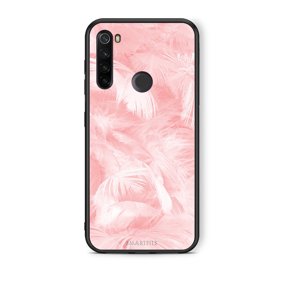 33 - Xiaomi Redmi Note 8T Pink Feather Boho case, cover, bumper