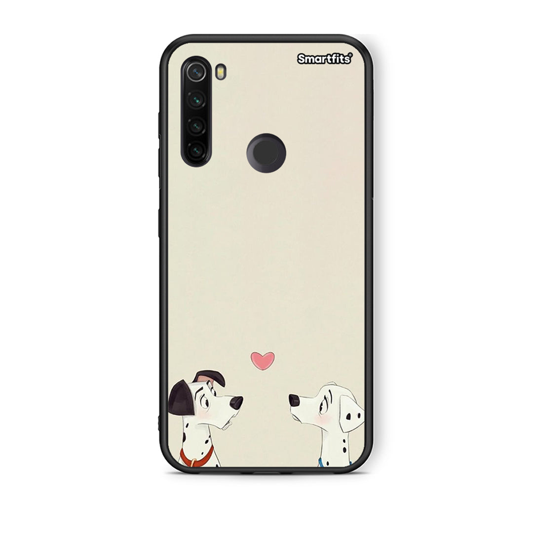 Xiaomi Redmi Note 8T Dalmatians Love θήκη από τη Smartfits με σχέδιο στο πίσω μέρος και μαύρο περίβλημα | Smartphone case with colorful back and black bezels by Smartfits