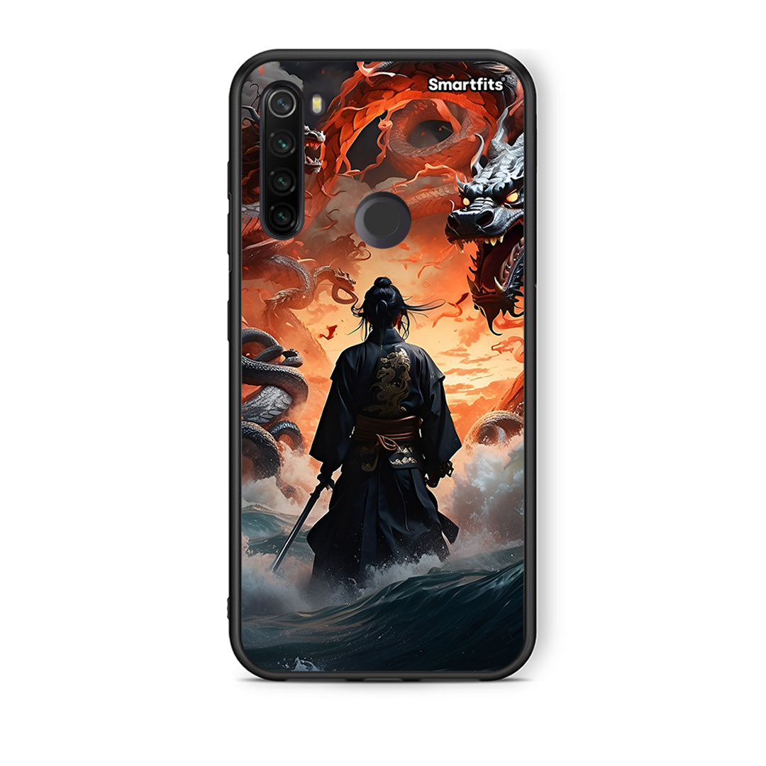 Xiaomi Redmi Note 8T Dragons Fight θήκη από τη Smartfits με σχέδιο στο πίσω μέρος και μαύρο περίβλημα | Smartphone case with colorful back and black bezels by Smartfits