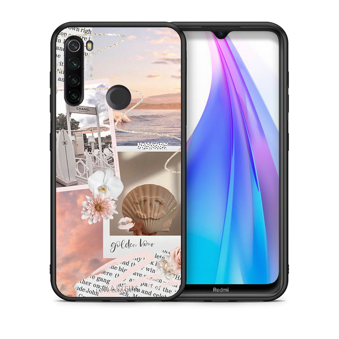 Θήκη Αγίου Βαλεντίνου Xiaomi Redmi Note 8T Golden Hour από τη Smartfits με σχέδιο στο πίσω μέρος και μαύρο περίβλημα | Xiaomi Redmi Note 8 Golden Hour case with colorful back and black bezels