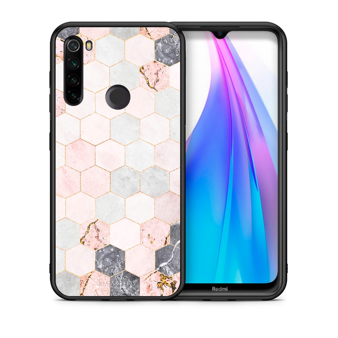 Marble Hexagon Pink - Xiaomi Redmi Note 8T case