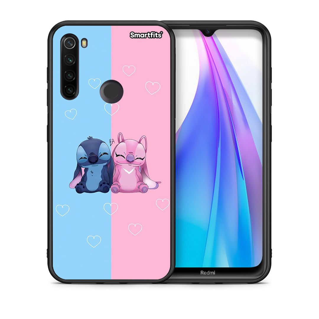 Θήκη Xiaomi Redmi Note 8T Stitch And Angel από τη Smartfits με σχέδιο στο πίσω μέρος και μαύρο περίβλημα | Xiaomi Redmi Note 8 Stitch And Angel case with colorful back and black bezels