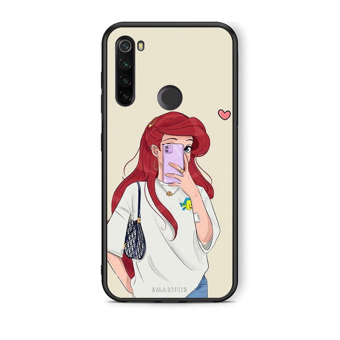 Xiaomi Redmi Note 8T Walking Mermaid Θήκη από τη Smartfits με σχέδιο στο πίσω μέρος και μαύρο περίβλημα | Smartphone case with colorful back and black bezels by Smartfits