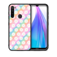 Thumbnail for Θήκη Xiaomi Redmi Note 8T White Daisies από τη Smartfits με σχέδιο στο πίσω μέρος και μαύρο περίβλημα | Xiaomi Redmi Note 8 White Daisies case with colorful back and black bezels
