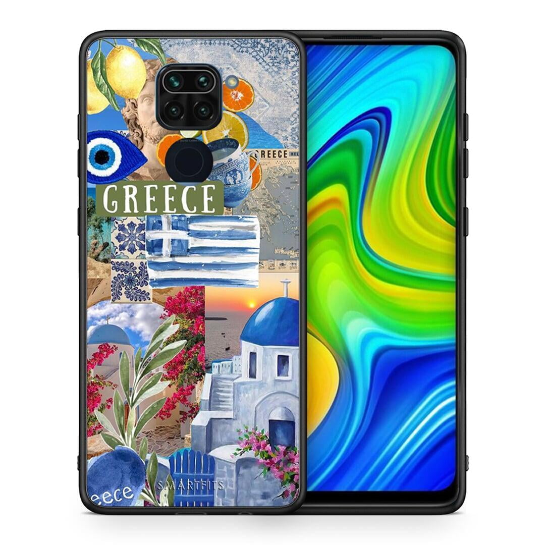 Θήκη Xiaomi Redmi Note 9 All Greek από τη Smartfits με σχέδιο στο πίσω μέρος και μαύρο περίβλημα | Xiaomi Redmi Note 9 All Greek case with colorful back and black bezels