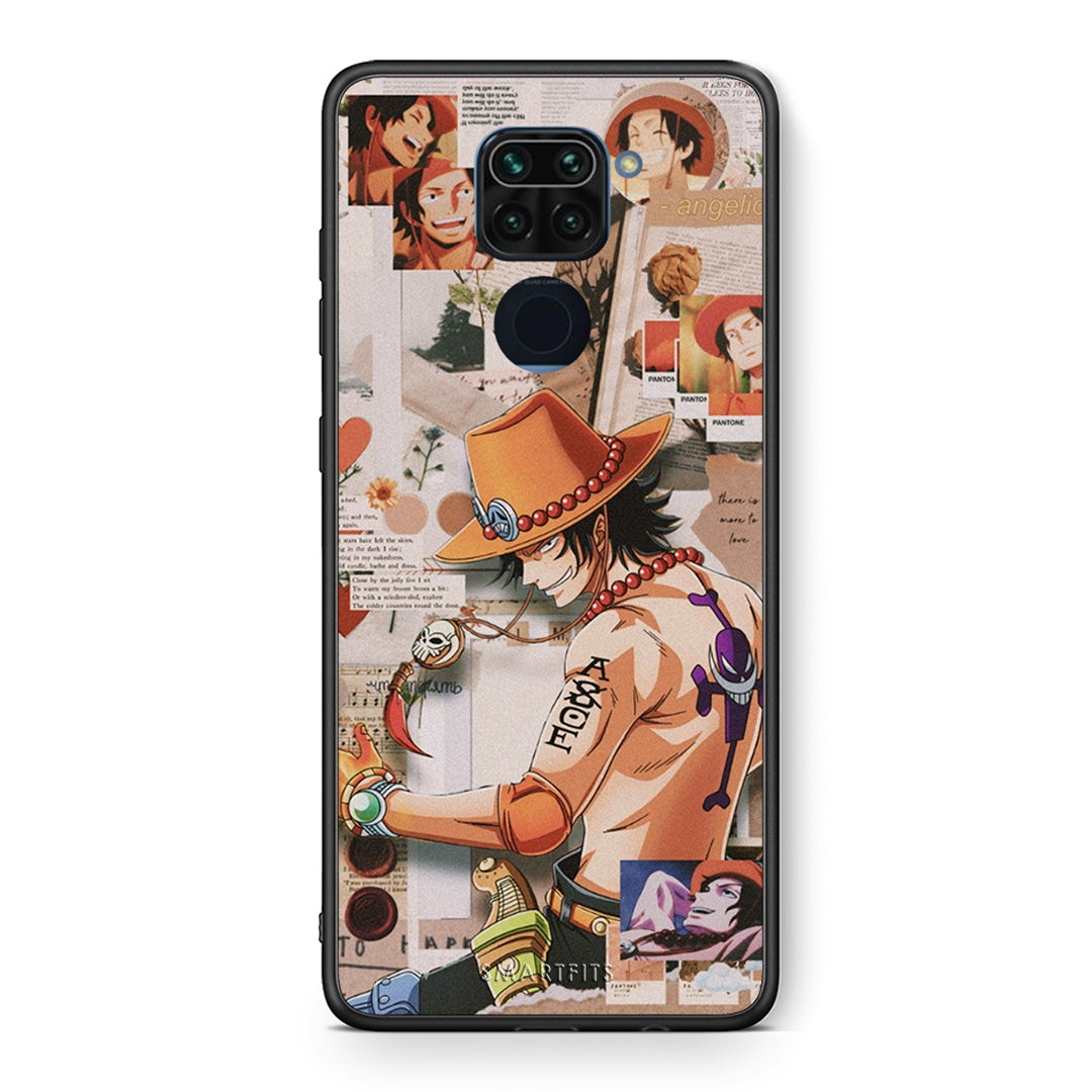 Θήκη Xiaomi Redmi Note 9 Anime Collage από τη Smartfits με σχέδιο στο πίσω μέρος και μαύρο περίβλημα | Xiaomi Redmi Note 9 Anime Collage case with colorful back and black bezels