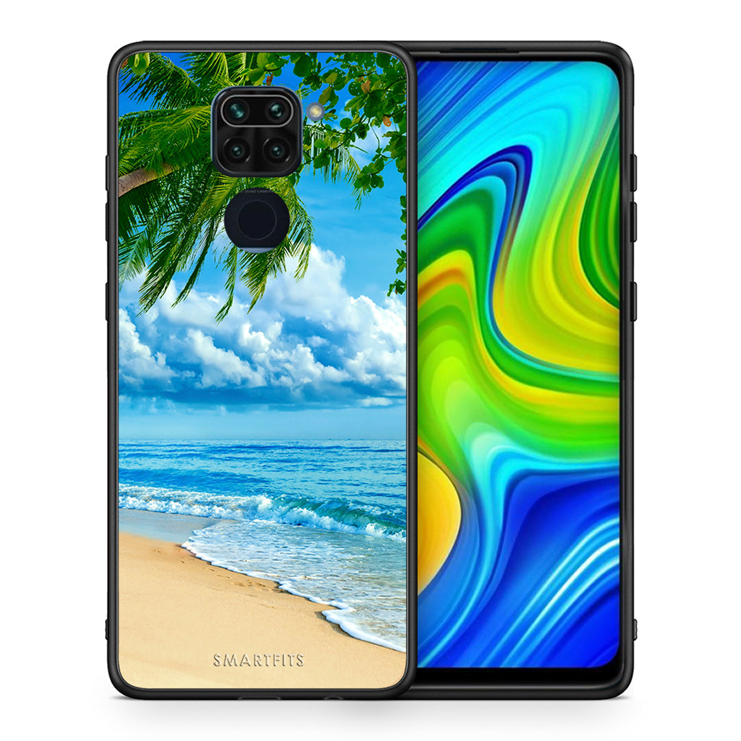 Θήκη Xiaomi Redmi Note 9 Beautiful Beach από τη Smartfits με σχέδιο στο πίσω μέρος και μαύρο περίβλημα | Xiaomi Redmi Note 9 Beautiful Beach case with colorful back and black bezels