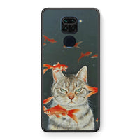 Thumbnail for Θήκη Xiaomi Redmi Note 9 Cat Goldfish από τη Smartfits με σχέδιο στο πίσω μέρος και μαύρο περίβλημα | Xiaomi Redmi Note 9 Cat Goldfish case with colorful back and black bezels