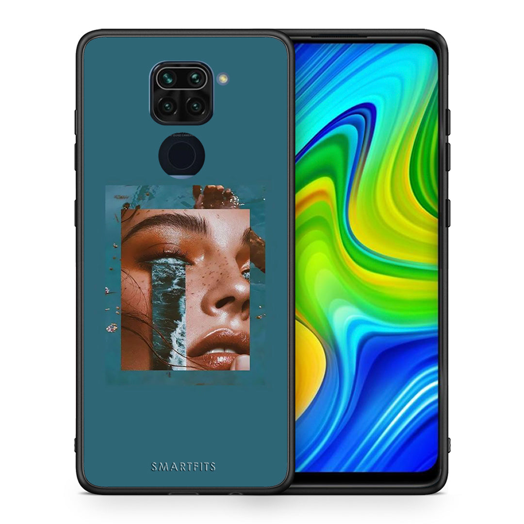 Θήκη Xiaomi Redmi Note 9 Cry An Ocean από τη Smartfits με σχέδιο στο πίσω μέρος και μαύρο περίβλημα | Xiaomi Redmi Note 9 Cry An Ocean case with colorful back and black bezels