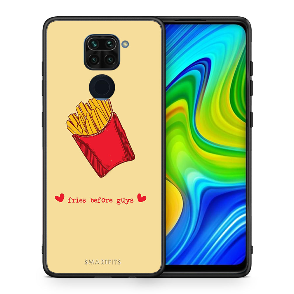 Θήκη Αγίου Βαλεντίνου Xiaomi Redmi Note 9 Fries Before Guys από τη Smartfits με σχέδιο στο πίσω μέρος και μαύρο περίβλημα | Xiaomi Redmi Note 9 Fries Before Guys case with colorful back and black bezels