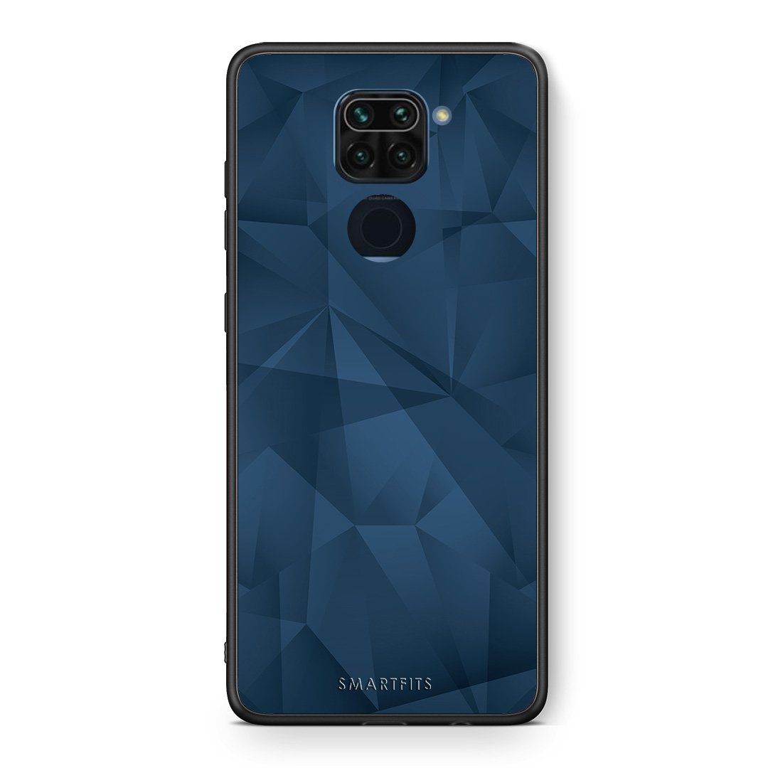 Θήκη Xiaomi Redmi Note 9 Blue Abstract Geometric από τη Smartfits με σχέδιο στο πίσω μέρος και μαύρο περίβλημα | Xiaomi Redmi Note 9 Blue Abstract Geometric case with colorful back and black bezels