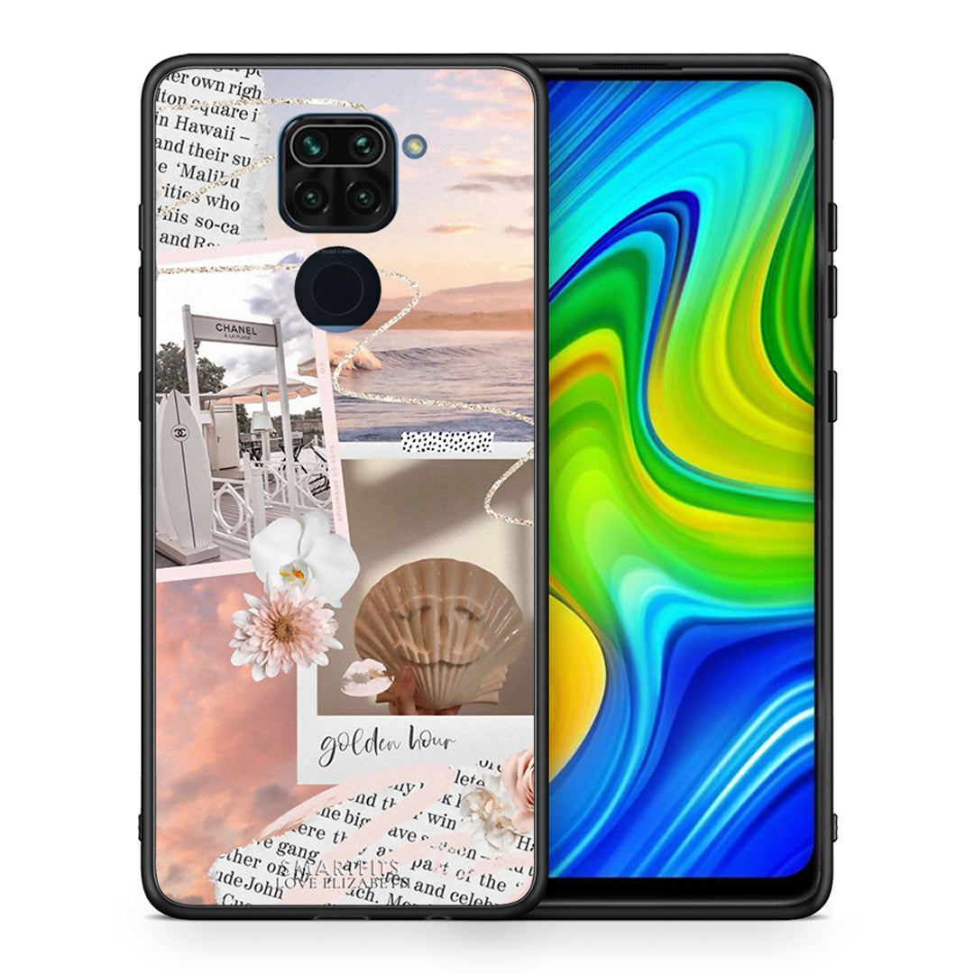 Θήκη Αγίου Βαλεντίνου Xiaomi Redmi Note 9 Golden Hour από τη Smartfits με σχέδιο στο πίσω μέρος και μαύρο περίβλημα | Xiaomi Redmi Note 9 Golden Hour case with colorful back and black bezels