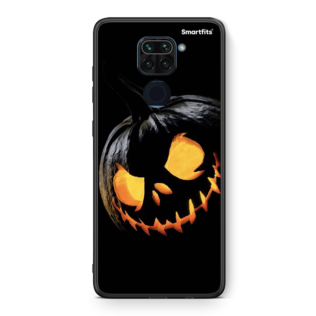 Θήκη Xiaomi Redmi Note 9 Halloween Scary Pumpkin από τη Smartfits με σχέδιο στο πίσω μέρος και μαύρο περίβλημα | Xiaomi Redmi Note 9 Halloween Scary Pumpkin case with colorful back and black bezels