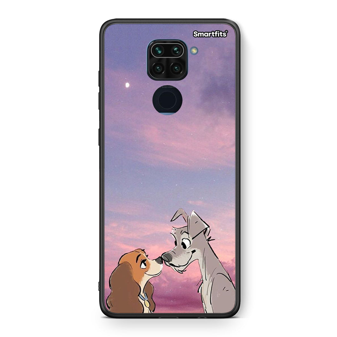 Θήκη Xiaomi Redmi Note 9 Lady And Tramp από τη Smartfits με σχέδιο στο πίσω μέρος και μαύρο περίβλημα | Xiaomi Redmi Note 9 Lady And Tramp case with colorful back and black bezels