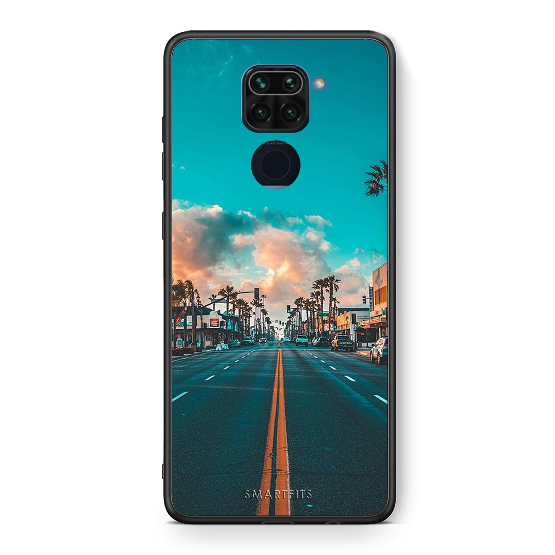 Θήκη Xiaomi Redmi Note 9 City Landscape από τη Smartfits με σχέδιο στο πίσω μέρος και μαύρο περίβλημα | Xiaomi Redmi Note 9 City Landscape case with colorful back and black bezels