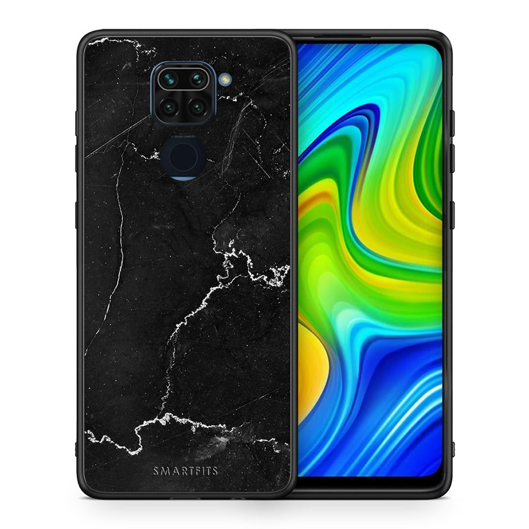 Θήκη Xiaomi Redmi Note 9 Marble Black από τη Smartfits με σχέδιο στο πίσω μέρος και μαύρο περίβλημα | Xiaomi Redmi Note 9 Marble Black case with colorful back and black bezels