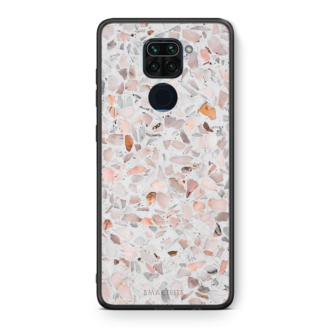 Θήκη Xiaomi Redmi Note 9 Marble Terrazzo από τη Smartfits με σχέδιο στο πίσω μέρος και μαύρο περίβλημα | Xiaomi Redmi Note 9 Marble Terrazzo case with colorful back and black bezels