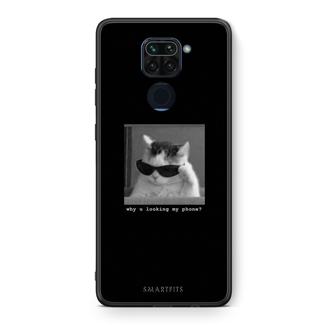 Θήκη Xiaomi Redmi Note 9 Meme Cat από τη Smartfits με σχέδιο στο πίσω μέρος και μαύρο περίβλημα | Xiaomi Redmi Note 9 Meme Cat case with colorful back and black bezels