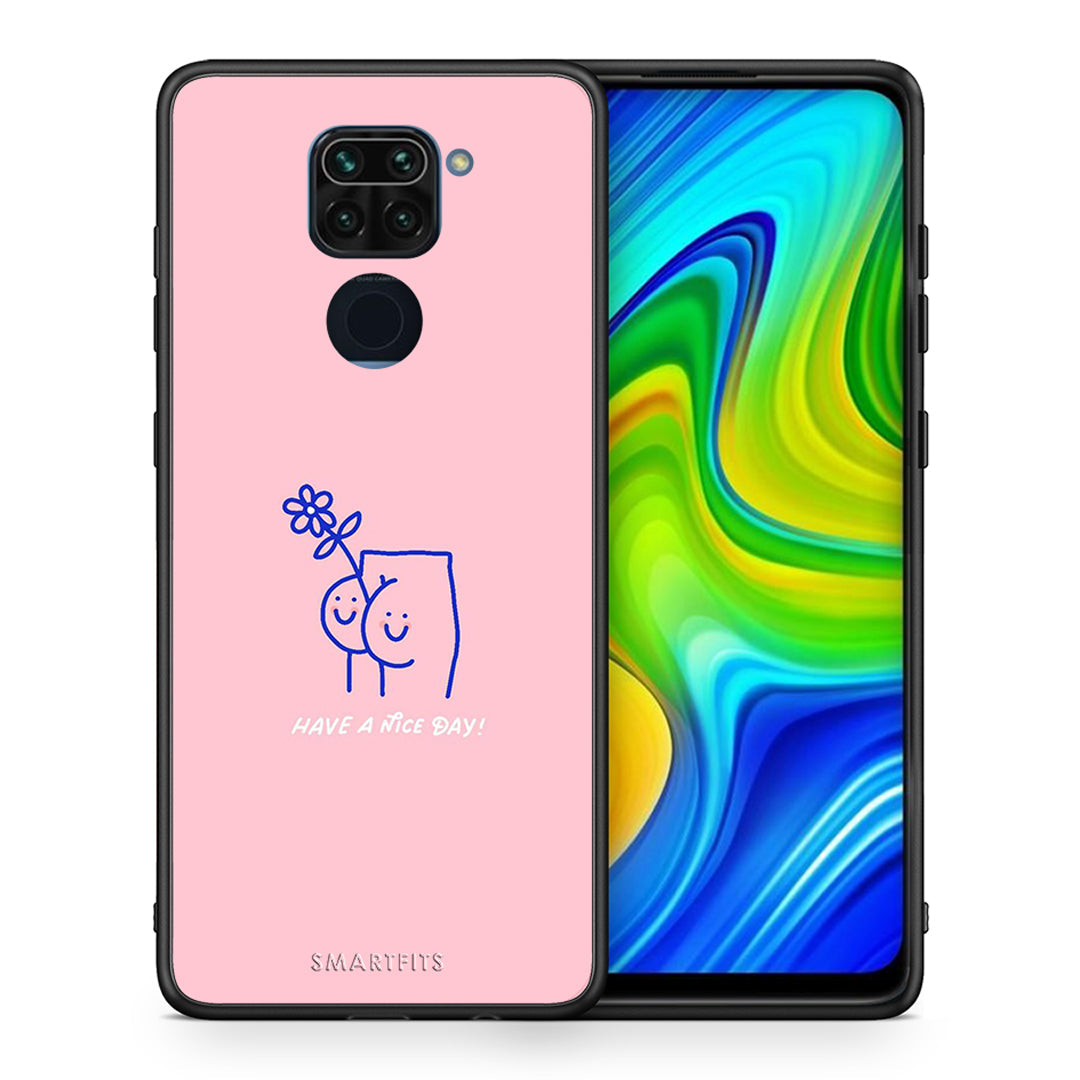 Θήκη Xiaomi Redmi Note 9 Nice Day από τη Smartfits με σχέδιο στο πίσω μέρος και μαύρο περίβλημα | Xiaomi Redmi Note 9 Nice Day case with colorful back and black bezels