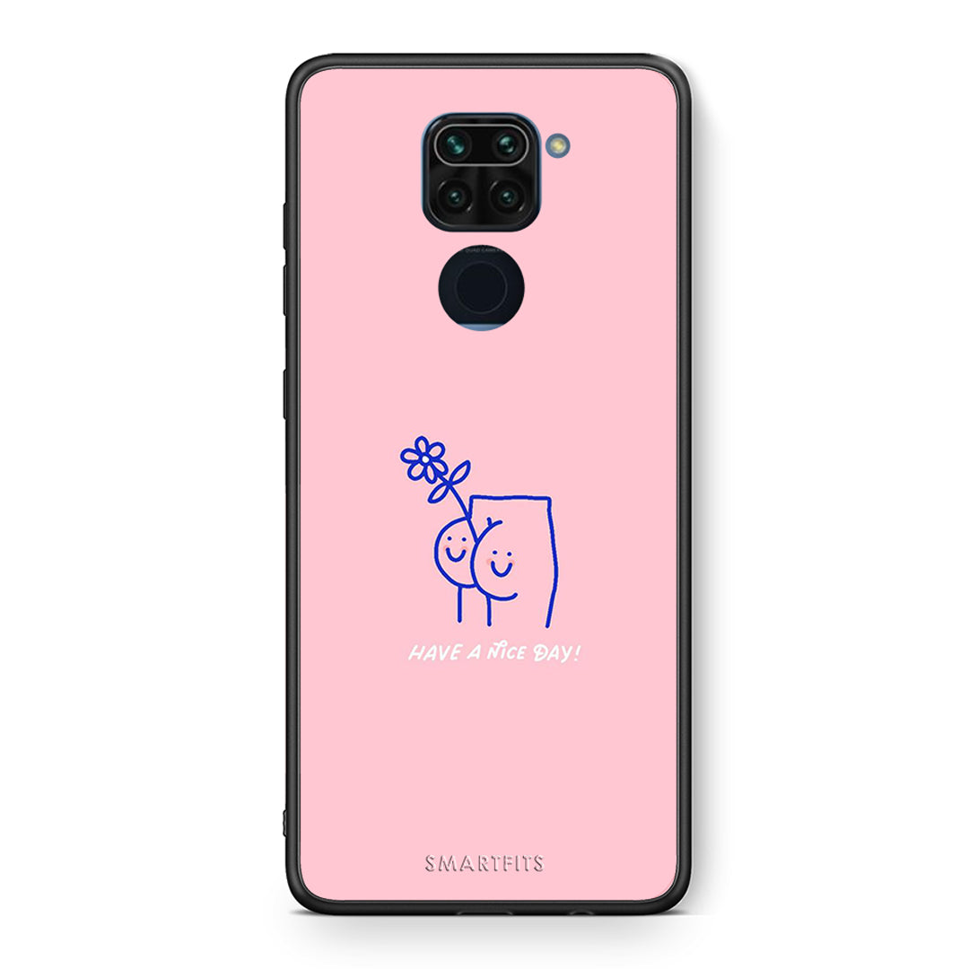 Θήκη Xiaomi Redmi Note 9 Nice Day από τη Smartfits με σχέδιο στο πίσω μέρος και μαύρο περίβλημα | Xiaomi Redmi Note 9 Nice Day case with colorful back and black bezels