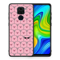 Thumbnail for Θήκη Xiaomi Redmi Note 9 Pig Glasses από τη Smartfits με σχέδιο στο πίσω μέρος και μαύρο περίβλημα | Xiaomi Redmi Note 9 Pig Glasses case with colorful back and black bezels