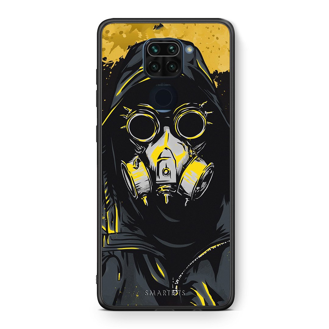 Θήκη Xiaomi Redmi Note 9 Mask PopArt από τη Smartfits με σχέδιο στο πίσω μέρος και μαύρο περίβλημα | Xiaomi Redmi Note 9 Mask PopArt case with colorful back and black bezels