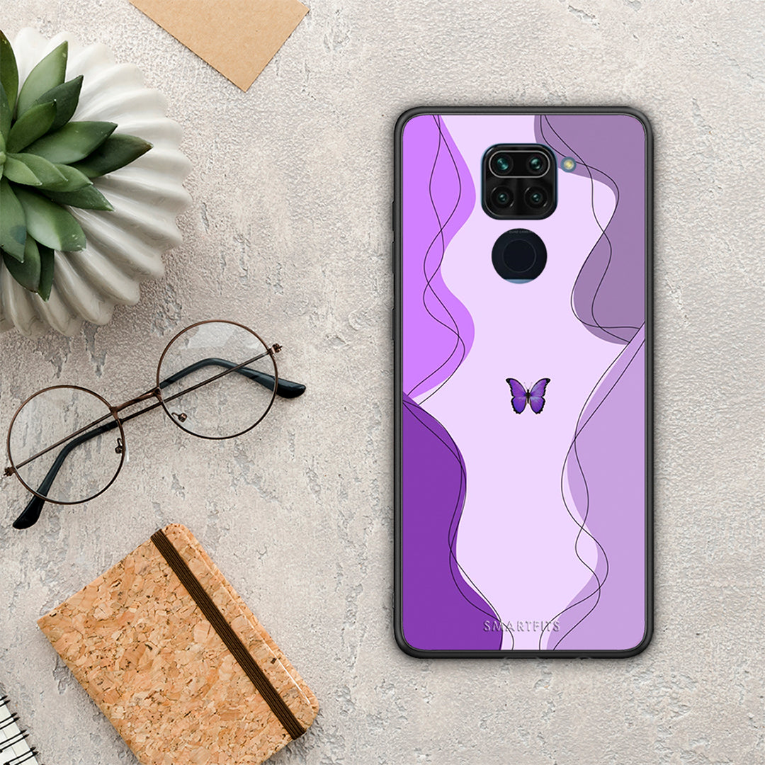 Purple Mariposa - Xiaomi Redmi Note 9 case