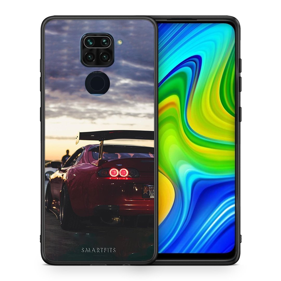 Θήκη Xiaomi Redmi Note 9 Racing Supra από τη Smartfits με σχέδιο στο πίσω μέρος και μαύρο περίβλημα | Xiaomi Redmi Note 9 Racing Supra case with colorful back and black bezels