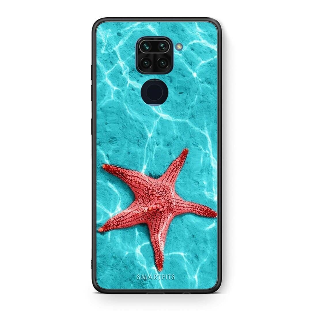 Θήκη Xiaomi Redmi Note 9 Red Starfish από τη Smartfits με σχέδιο στο πίσω μέρος και μαύρο περίβλημα | Xiaomi Redmi Note 9 Red Starfish case with colorful back and black bezels