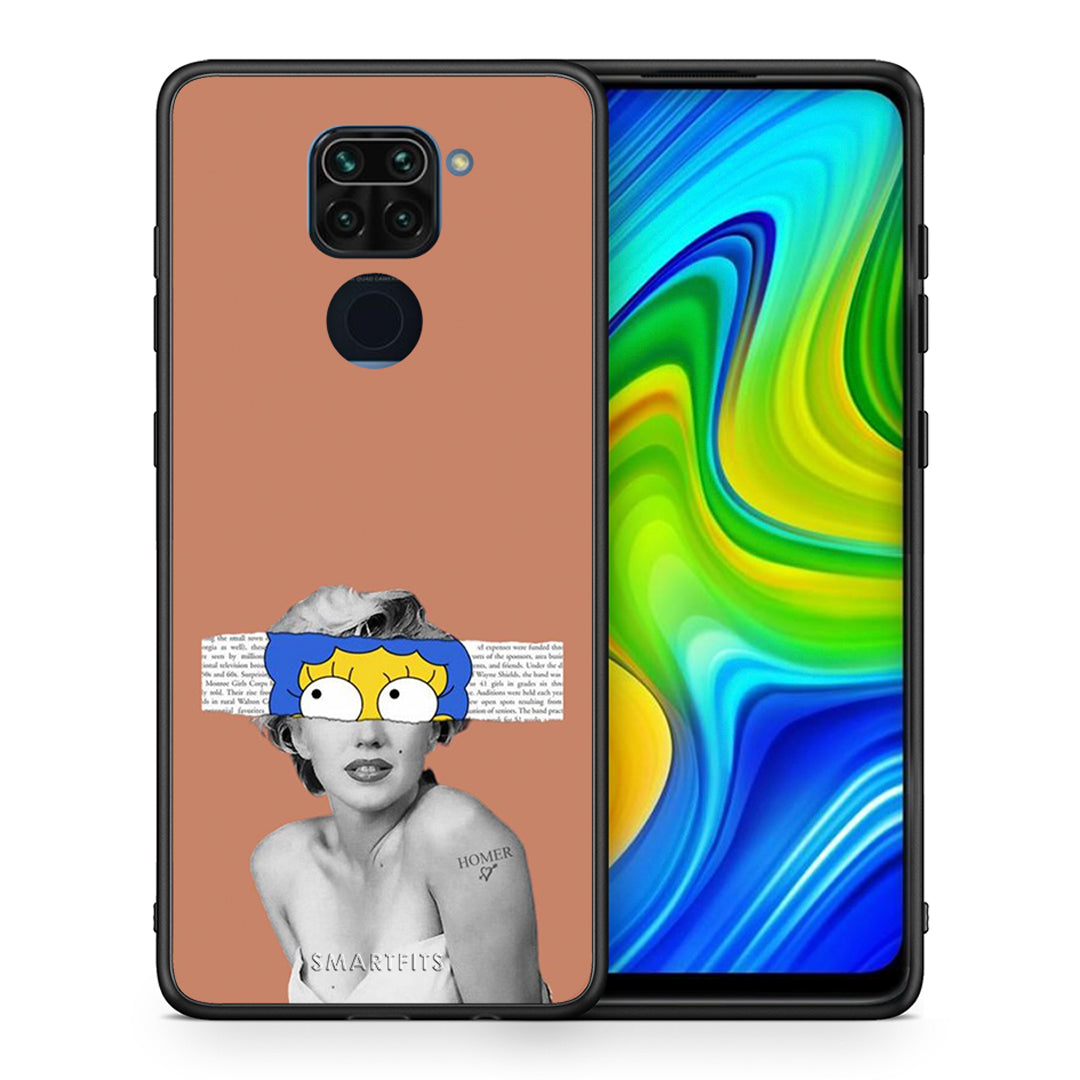 Θήκη Xiaomi Redmi Note 9 Sim Merilyn από τη Smartfits με σχέδιο στο πίσω μέρος και μαύρο περίβλημα | Xiaomi Redmi Note 9 Sim Merilyn case with colorful back and black bezels