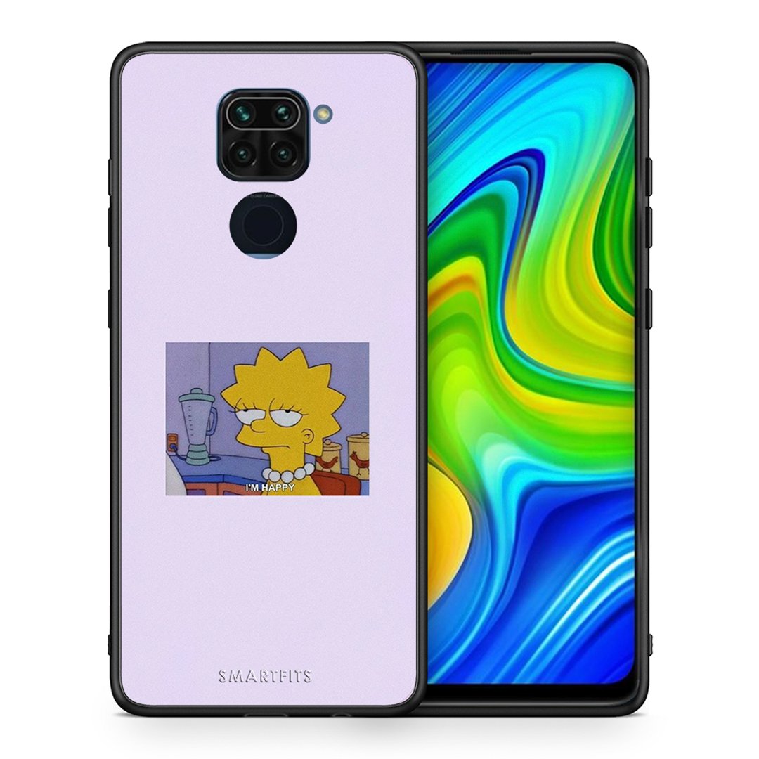 Θήκη Xiaomi Redmi Note 9 So Happy από τη Smartfits με σχέδιο στο πίσω μέρος και μαύρο περίβλημα | Xiaomi Redmi Note 9 So Happy case with colorful back and black bezels