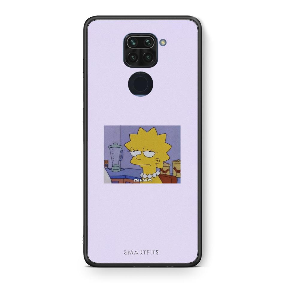 Θήκη Xiaomi Redmi Note 9 So Happy από τη Smartfits με σχέδιο στο πίσω μέρος και μαύρο περίβλημα | Xiaomi Redmi Note 9 So Happy case with colorful back and black bezels