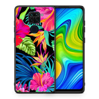 Thumbnail for Θήκη Xiaomi Redmi Note 9 Tropical Flowers από τη Smartfits με σχέδιο στο πίσω μέρος και μαύρο περίβλημα | Xiaomi Redmi Note 9 Tropical Flowers case with colorful back and black bezels
