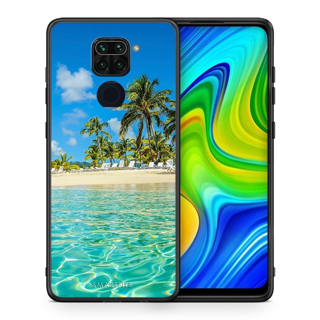 Θήκη Xiaomi Redmi Note 9 Tropical Vibes από τη Smartfits με σχέδιο στο πίσω μέρος και μαύρο περίβλημα | Xiaomi Redmi Note 9 Tropical Vibes case with colorful back and black bezels