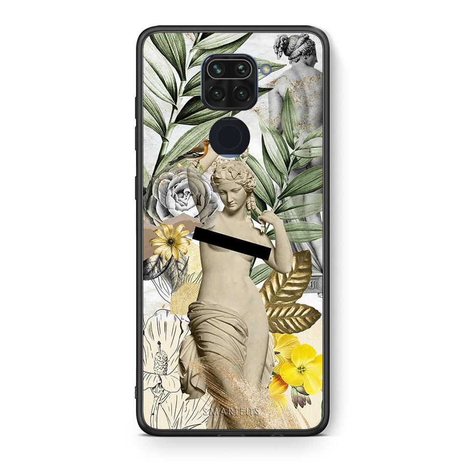 Θήκη Xiaomi Redmi Note 9 Woman Statue από τη Smartfits με σχέδιο στο πίσω μέρος και μαύρο περίβλημα | Xiaomi Redmi Note 9 Woman Statue case with colorful back and black bezels