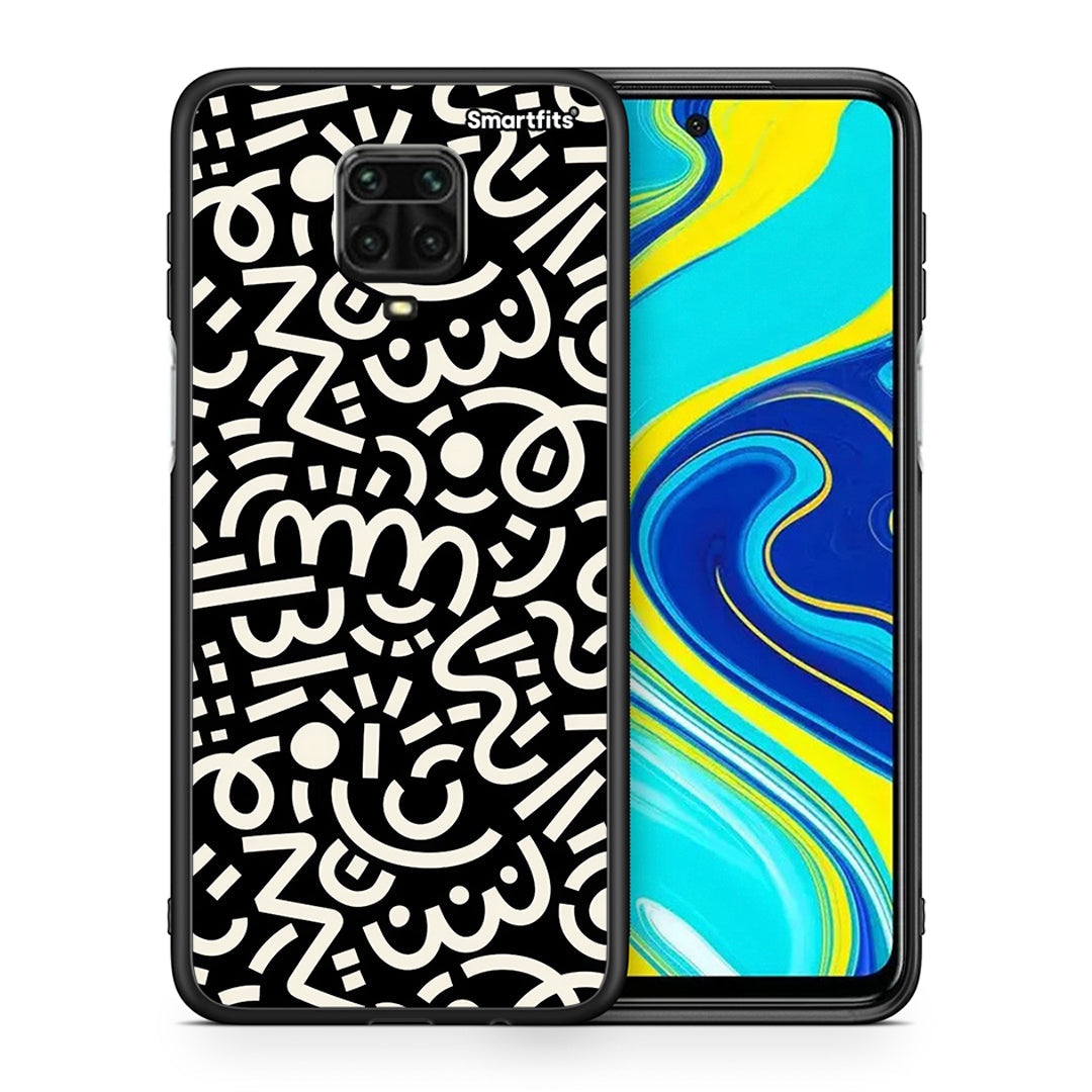 Θήκη Xiaomi Redmi Note 9S / 9 Pro Doodle Art από τη Smartfits με σχέδιο στο πίσω μέρος και μαύρο περίβλημα | Xiaomi Redmi Note 9S / 9 Pro Doodle Art case with colorful back and black bezels