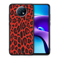 Thumbnail for Θήκη Xiaomi Redmi Note 9T Red Leopard Animal από τη Smartfits με σχέδιο στο πίσω μέρος και μαύρο περίβλημα | Xiaomi Redmi Note 9T Red Leopard Animal case with colorful back and black bezels