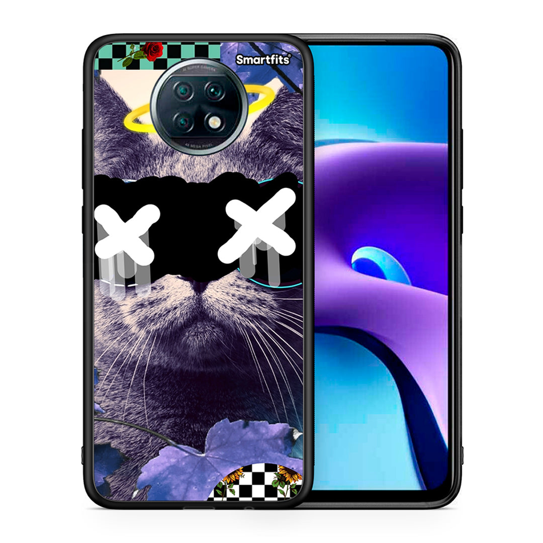 Θήκη Xiaomi Redmi Note 9T Cat Collage από τη Smartfits με σχέδιο στο πίσω μέρος και μαύρο περίβλημα | Xiaomi Redmi Note 9T Cat Collage case with colorful back and black bezels