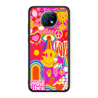 Thumbnail for Xiaomi Redmi Note 9T Hippie Love θήκη από τη Smartfits με σχέδιο στο πίσω μέρος και μαύρο περίβλημα | Smartphone case with colorful back and black bezels by Smartfits