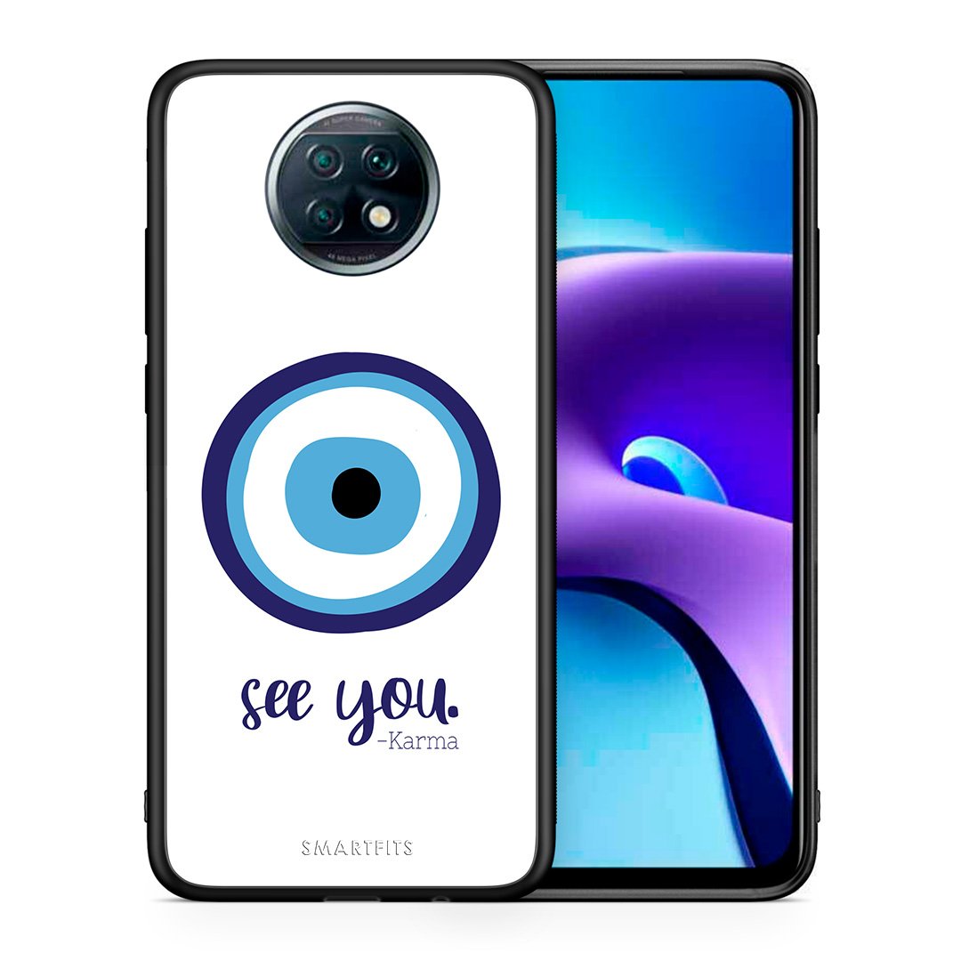 Θήκη Xiaomi Redmi Note 9T Karma Says από τη Smartfits με σχέδιο στο πίσω μέρος και μαύρο περίβλημα | Xiaomi Redmi Note 9T Karma Says case with colorful back and black bezels