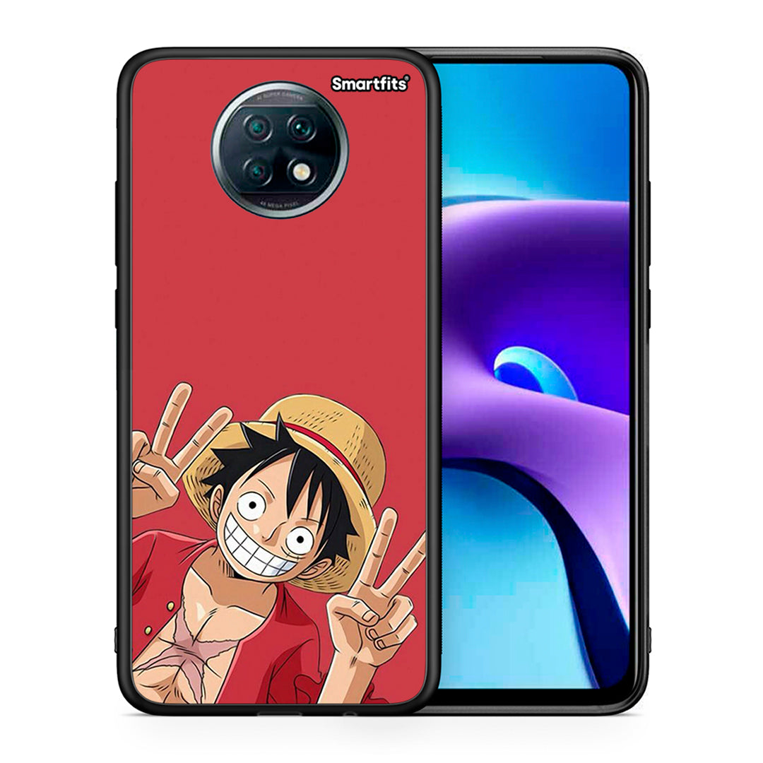 Θήκη Xiaomi Redmi Note 9T Pirate Luffy από τη Smartfits με σχέδιο στο πίσω μέρος και μαύρο περίβλημα | Xiaomi Redmi Note 9T Pirate Luffy case with colorful back and black bezels